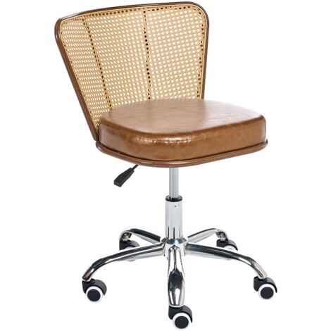 Desk Chair ROSWELL Faux Leather Brown (1/5)