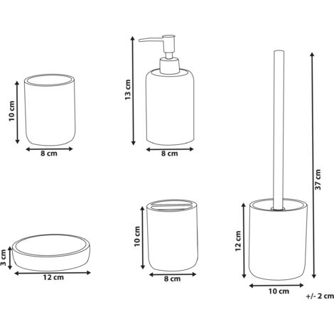 5-Pieces Bathroom Accessories Set Soap Dish Soap Dispenser Toilet Brush Tumbler Toohtbrush Holder Pink Camana