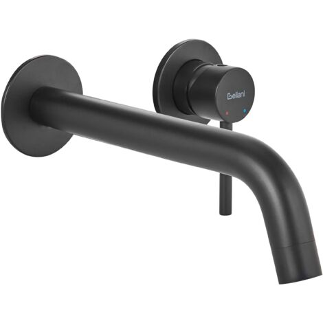 Wall Mounted Basin Mixer Tap TRAFUL Brass Black (1/5)