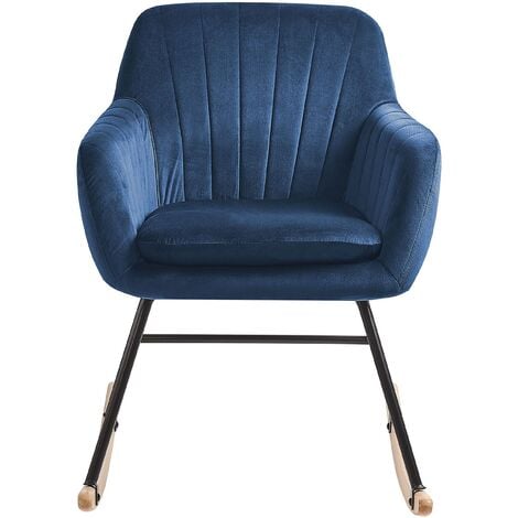 Navy blue rocking store chair