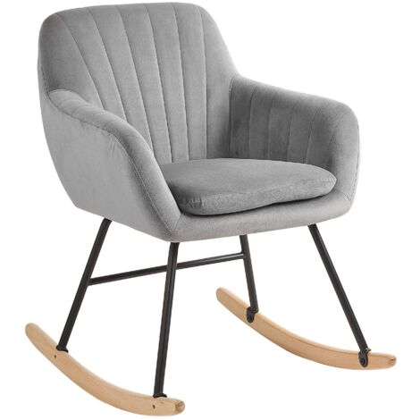 Rocking Chair LIARUM Velvet Grey