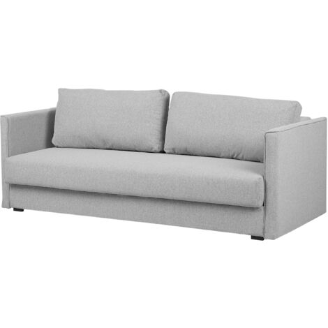 Fabric Sofa Bed Convertible Sleeper with Storage Removable Cushions Grey Eksjo