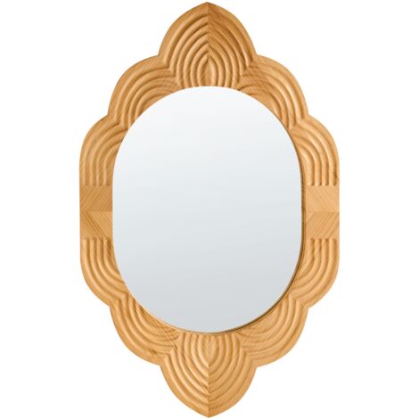 Wall Mirror FRESVILLE 62 cm 100 cm Pine Wood Light Brown (1/5)