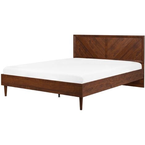 Modern Minimalist EU Super King Size Bed 6ft Dark Wood Mialet