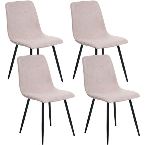 Set of 4 Dining Chairs TUSCOLA Fabric Beige (1/5)