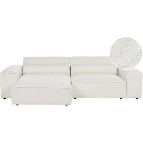 Modular Corner Sofa 2 Seater HELLNAR Boucle Off-White Right Hand (1/5)