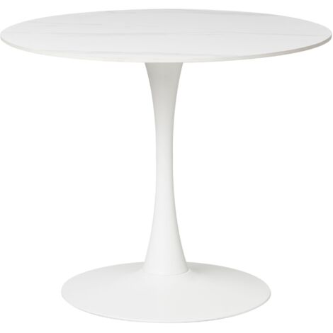 Dining Table BOCA White Marble 90 cm 90 cm Ceramic (1/5)