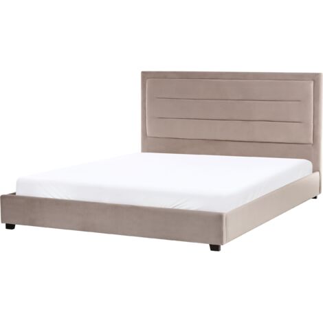 Bed Velvet ROUEN 180 x 200 cm (EU Super King) Taupe (1/5)
