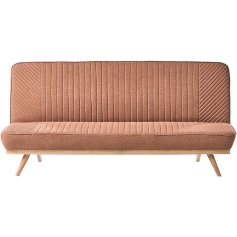 Sofa Bed 2 Seater KALFAFEL Fabric Golden Brown (1/5)
