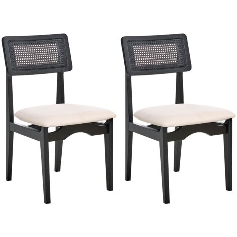 Set of 2 Dining Chairs RUBONIA Wood Black (1/5)