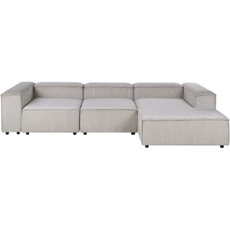 Modular Corner Sofa 4 Seater ARDAL Corduroy Taupe Left Hand