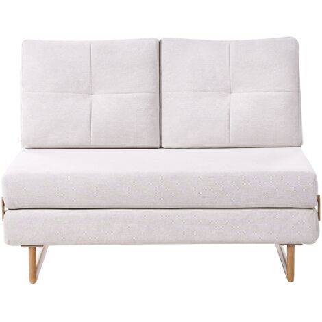 Sofa Bed 2 Seater JERSLEV Fabric Off-White (1/5)