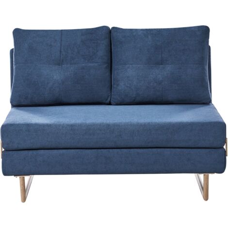 Sofa Bed 2 Seater JERSLEV Fabric Blue (1/5)