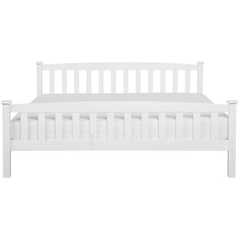 Solid Wood EU Super King Size Bed Frame 6ft Pine Slatted Base White Giverny