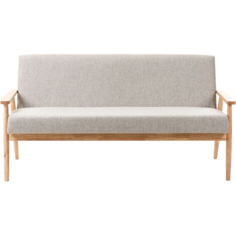 Sofa 3 Seater ESRUM Fabric Light Brown/ Grey