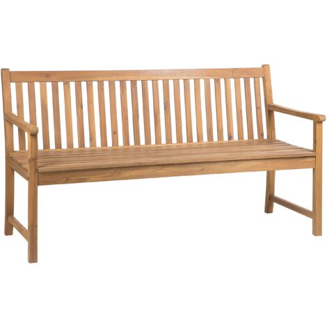 Rustic Garden Bench Acacia Wood 160 cm Outdoor Patio Vivara
