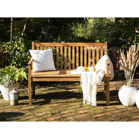 Rustic Garden Bench Acacia Wood 120 cm Outdoor Patio Vivara