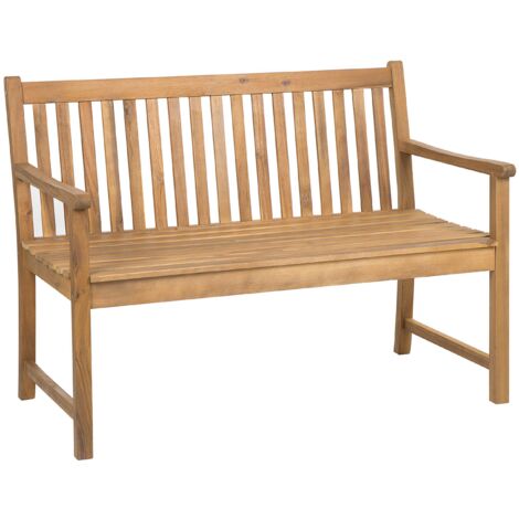 Rustic Garden Bench Acacia Wood 120 cm Outdoor Patio Vivara