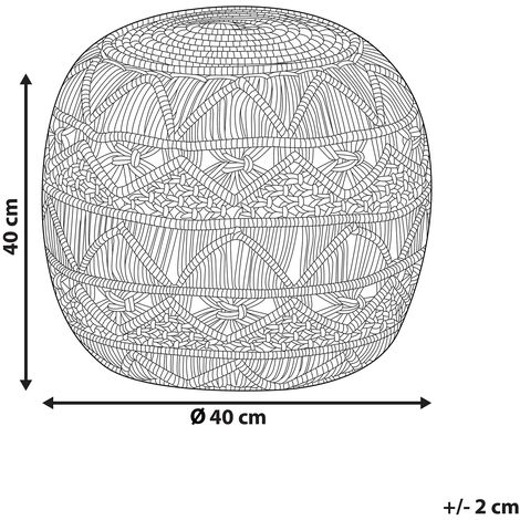 Pouffe Pink Boho Knitted Round Cotton Ottoman 40 x 40 cm Kayseri
