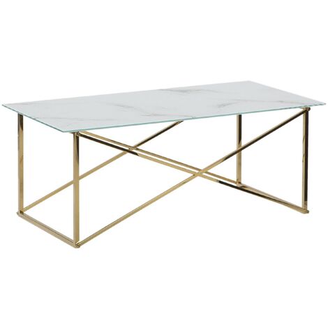 Coffee Table EMPORIA Tempered Glass Marble/ Gold (1/5)