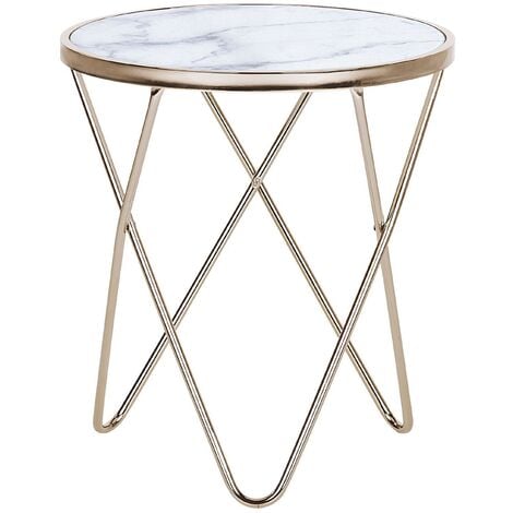 Glamour-style auxiliary table, ALICE GOLD night table - Primavera Home