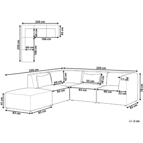 Modular Left Corner 4 Seater Sofa Golden Brown Corduroy with Ottoman 4 ...