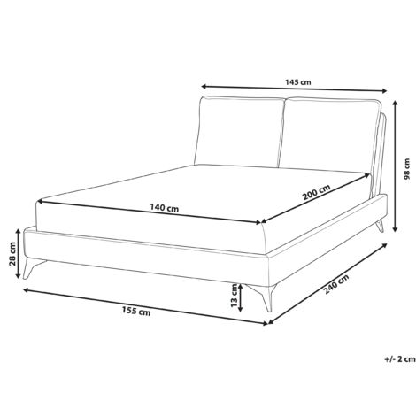 Modern Chenille EU Double Size Bed Frame 4ft6 Beige Slatted Base Melle