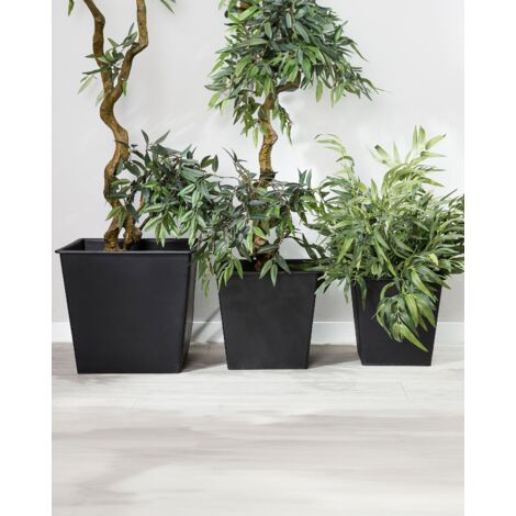 Self-Watering Plant Flower Pots Set of 3 Indoor Outdoor Square 42x42x38cm Balzo