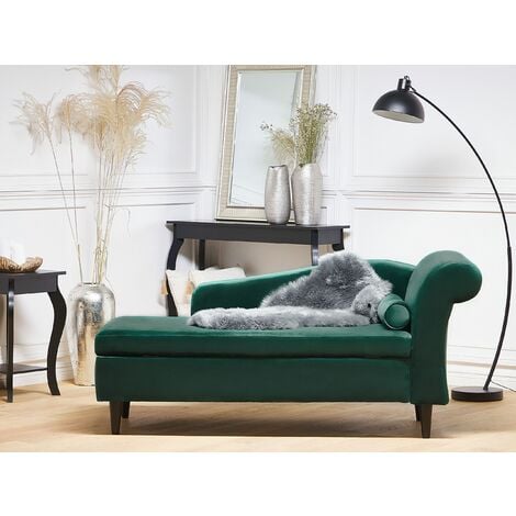 Emerald green store chaise lounge