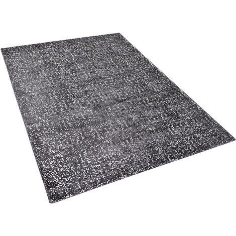 Viscose Area Rug 140x200 cm Living Room Rug Grey Silver Pattern Esel