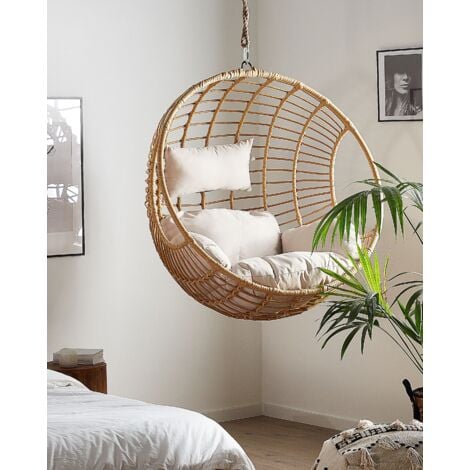 Wicker chair hanging 2024 from ceiling