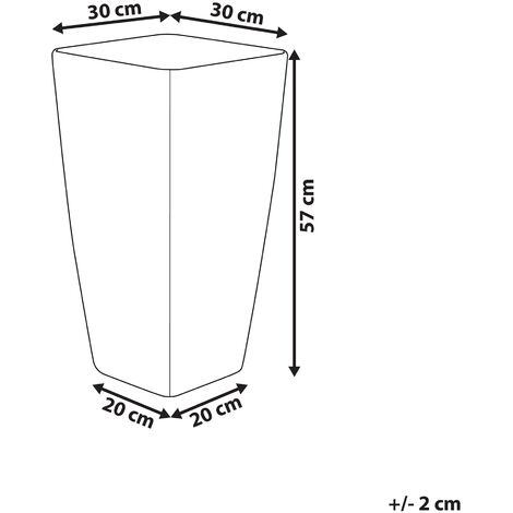 Modern Tall Flower Pot Outdoor Indoor Planter Stone 30x30x57 cm Gold Modi