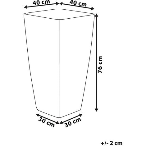 Modern Tall Flower Pot Outdoor Indoor Planter Stone 40x40x76 cm Gold Modi