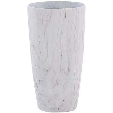 Outdoor Indoor Plant Flower Pot Tall Round 32 cm Marble Effect Limenari
