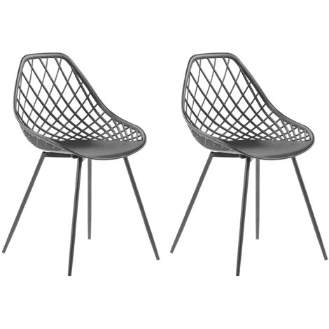 Set of 2 Dining Chairs CANTON Black