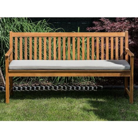 Outdoor wooden deals bench with cushion