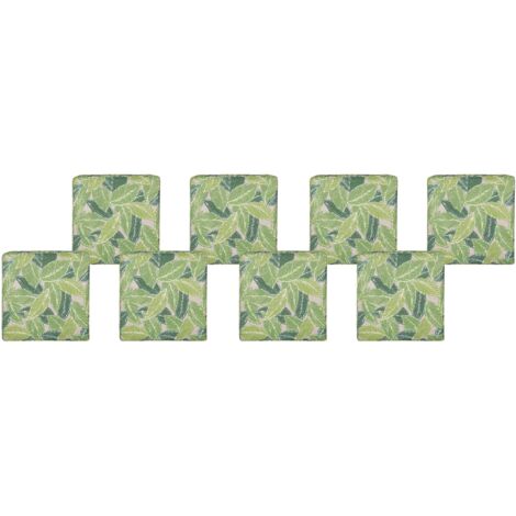 Set of 8 Garden Chair Cushions SASSARI 46 x 46 cm Light Green (1/5)