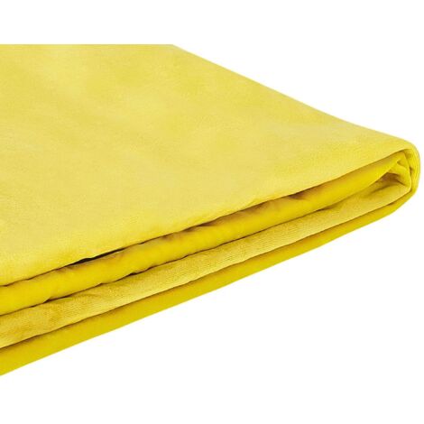 Bed Frame Cover Velvet FITOU 160 x 200 cm Yellow