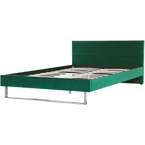 Modern Glam Velvet Fabric EU Super King Size Bed Frame 6ft Green Bellou