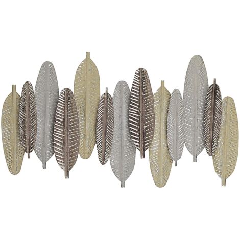 Wall Decor Feather ANTIMONY Metal 37 cm Silver (1/5)