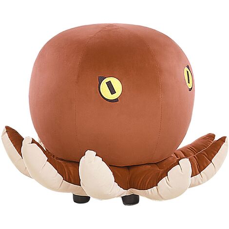 Kids Sea Animal Stool Velvet Children s Pouffe Playroom Brown