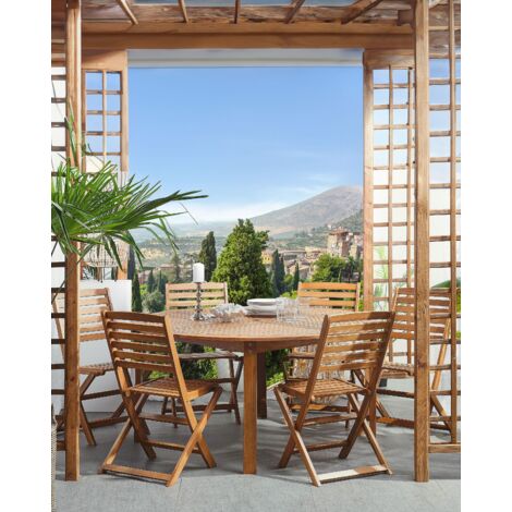 Acacia folding table discount and chair set