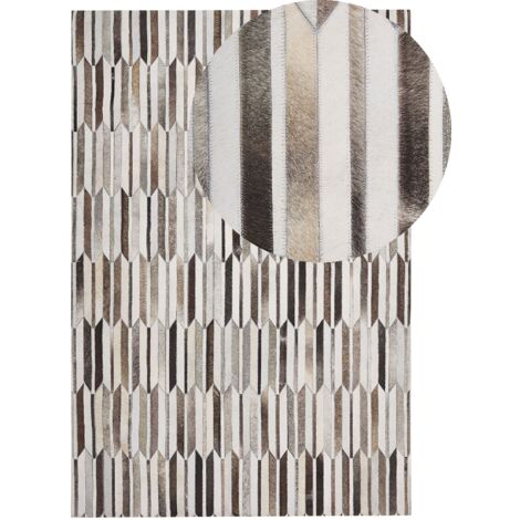 Rug KULALAR Beige 140 x 200 cm Leather (1/5)