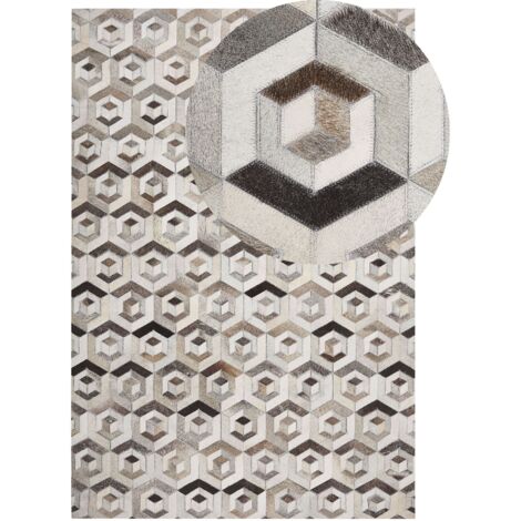 Rug TAVAK Beige 140 x 200 cm Leather