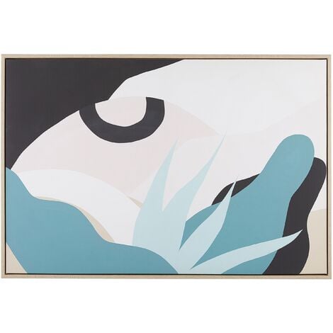 Framed Canvas Wall Art Print 93 x 63 cm MDF Frame Abstract Multicolour Fornea