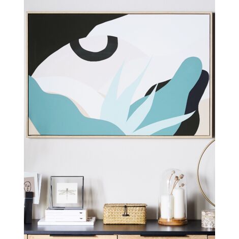 Framed Canvas Wall Art Print 93 x 63 cm MDF Frame Abstract Multicolour Fornea