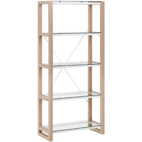 Scandinavian Bookcase 4 Tiers Shelving Unit Freestanding Wooden White Jenks