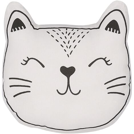Kids Cushion Black and White Cat Shaped Pillow Soft Toy Cennaj