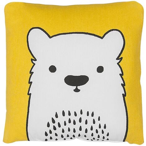Kids Cushion Bear Pillow Soft Toy Yellow Waranasi