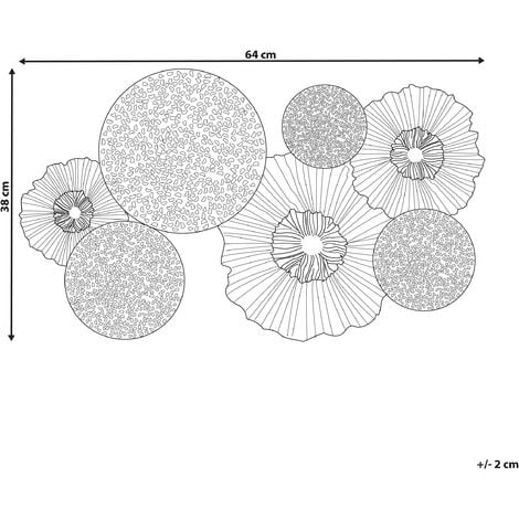 Modern Decorative Wall Art Deco Accent Piece Circles Black and Silver Zirconium